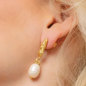 Pebbled Pearl Drop Earrings