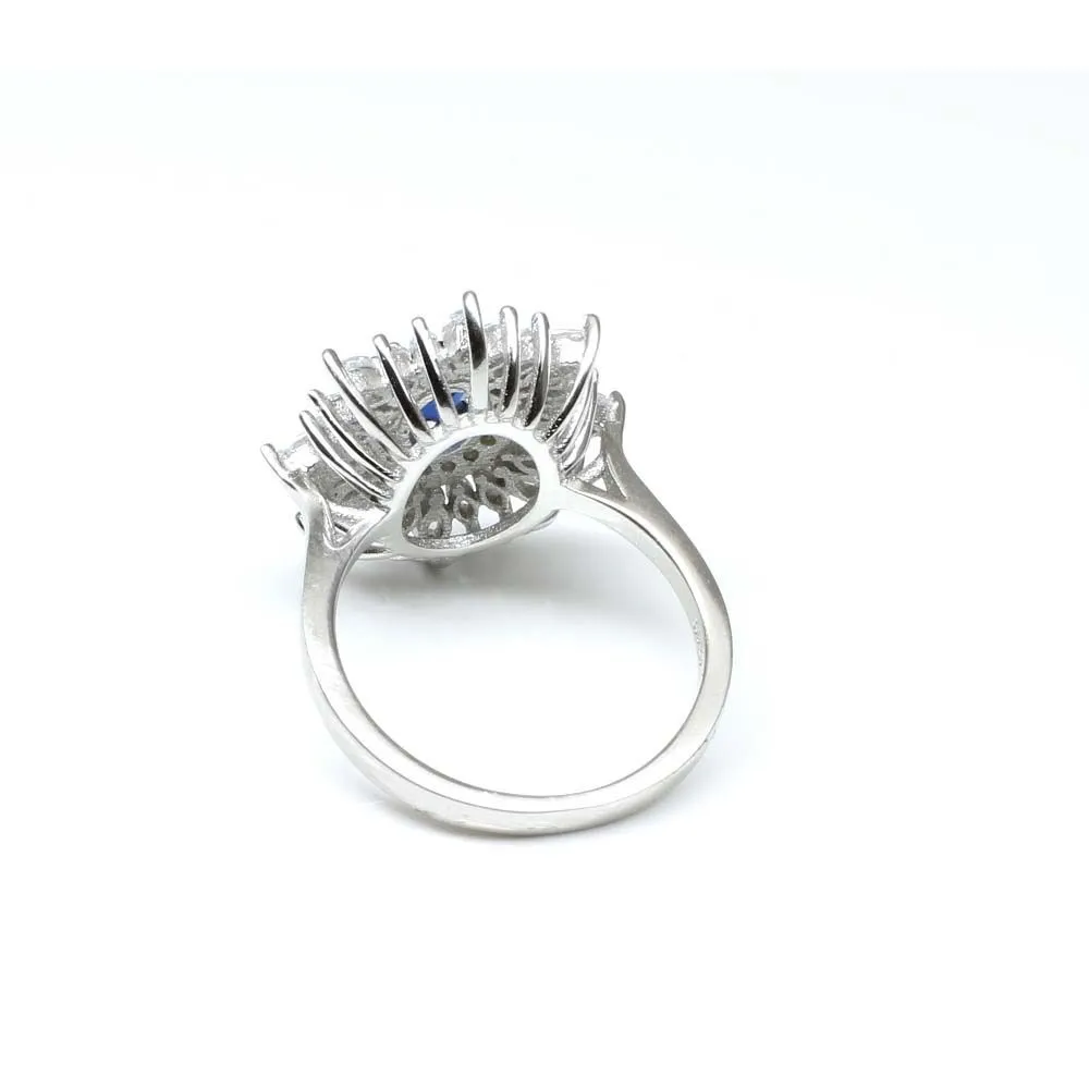 Real 925 Sterling Silver Ring Platinum Finish