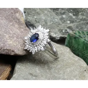 Real 925 Sterling Silver Ring Platinum Finish