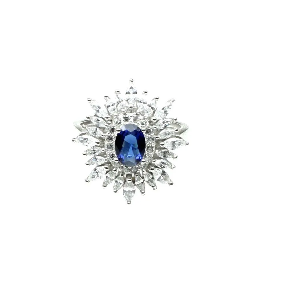 Real 925 Sterling Silver Ring Platinum Finish
