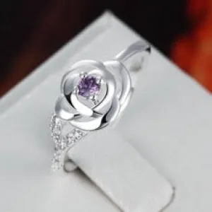 Regal Rose Silver Elegance - The Nevermore Women's Zircon Ring 925 Silver
