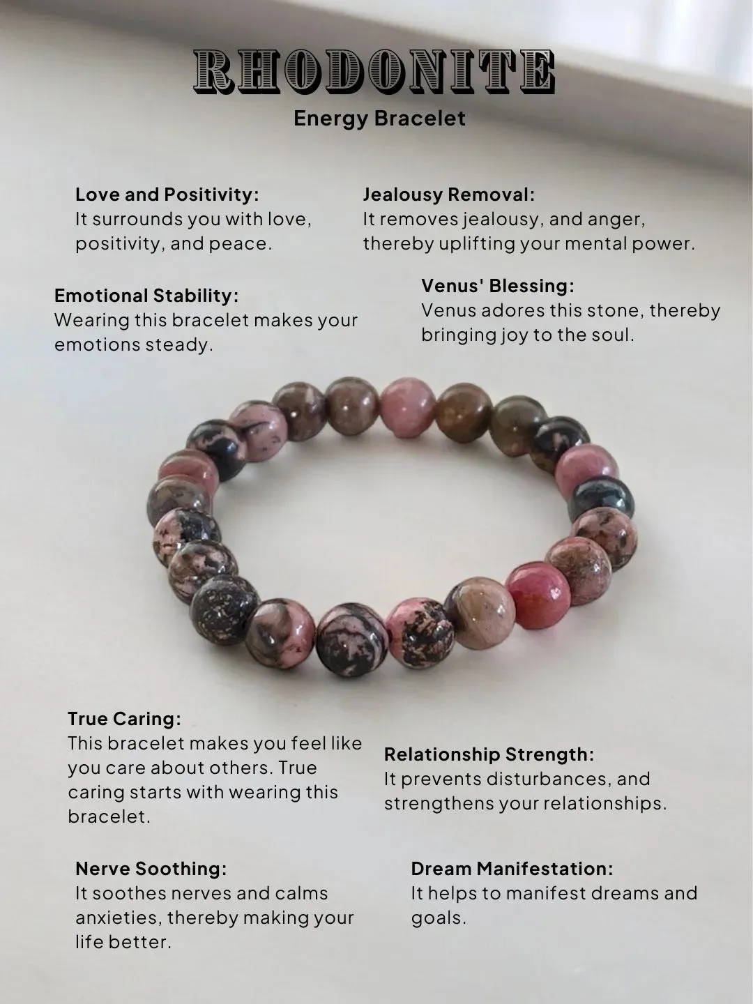 Rhodonite Energy Bracelet