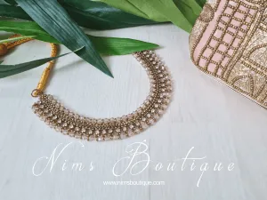 Royal Clear Blush Necklace with Clear Stone