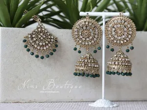 Royal Dark Green Chumke & Tikka Set