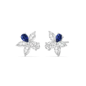 Sapphire Petal Plumeria Studs