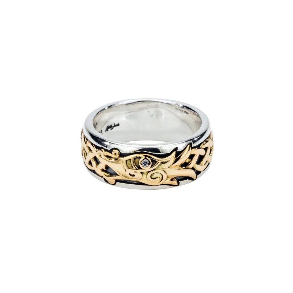 Silver And 10k Gold Dragon Ring | Keith Jack
