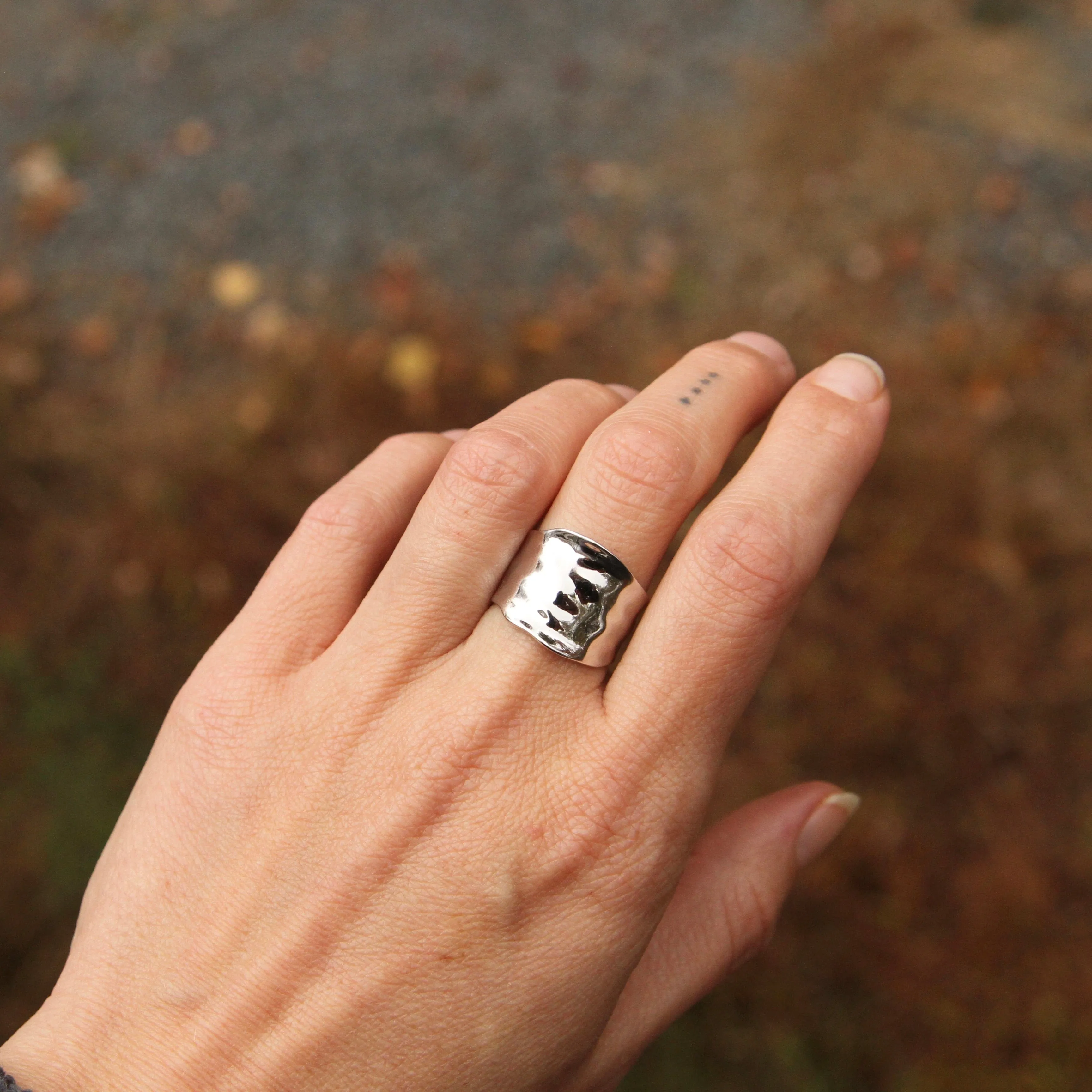 Silver Crush Wide Adjustable Ring