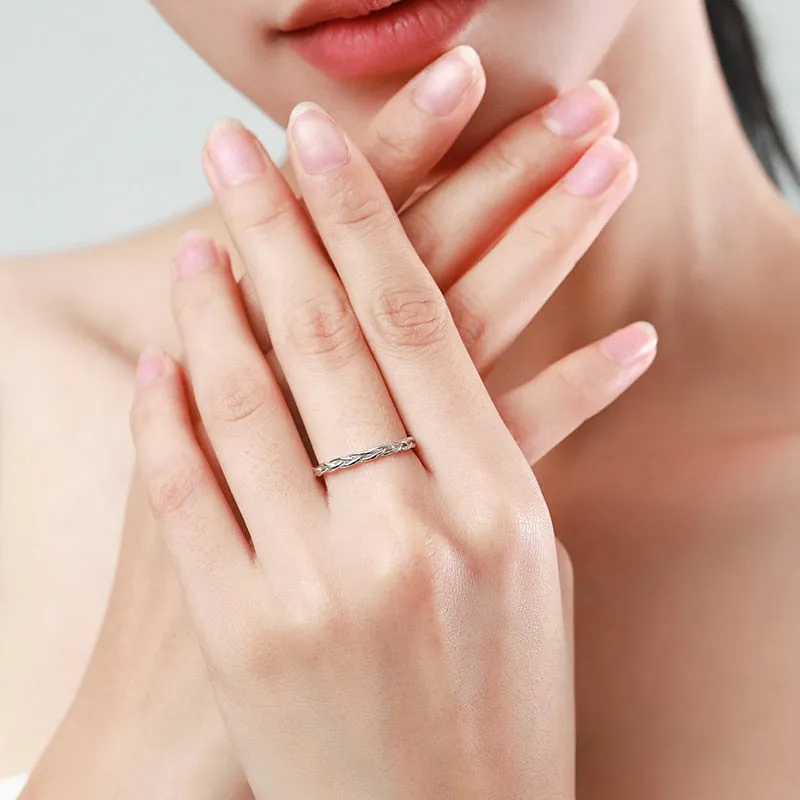 Simple Braided Texture Stackable Rings Minimalist