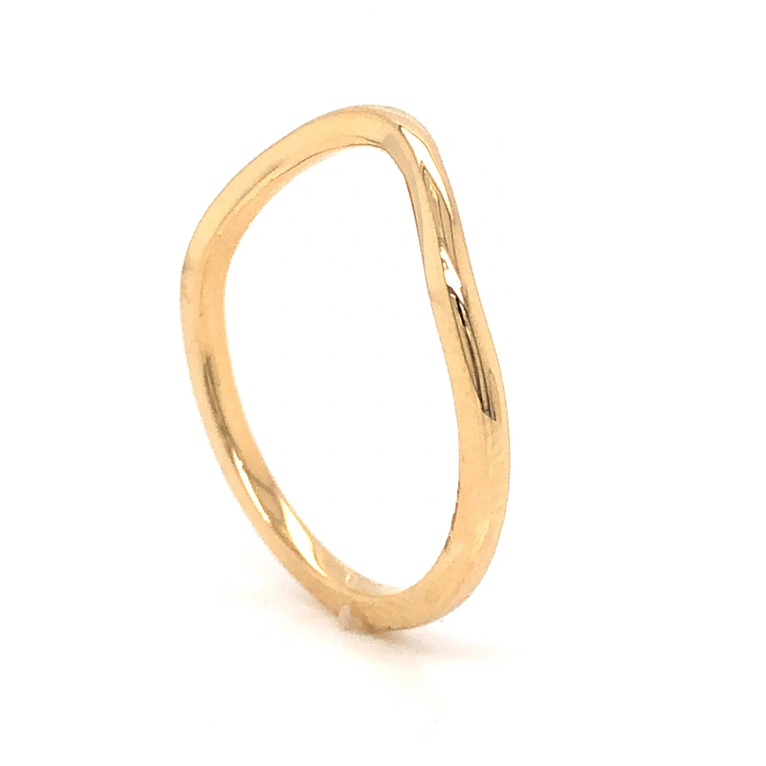 Simple Curved Wedding Band in 14k Yellow Gold
