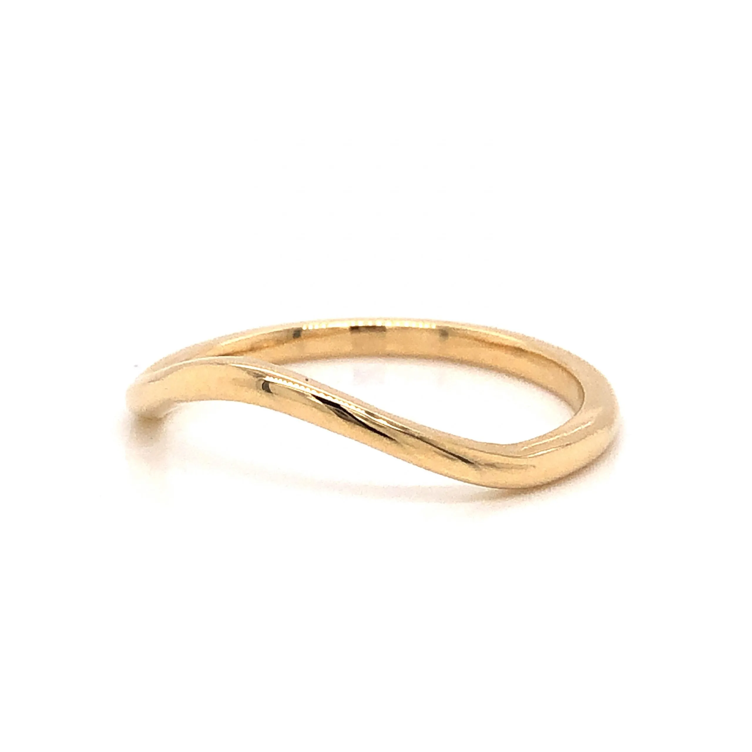 Simple Curved Wedding Band in 14k Yellow Gold