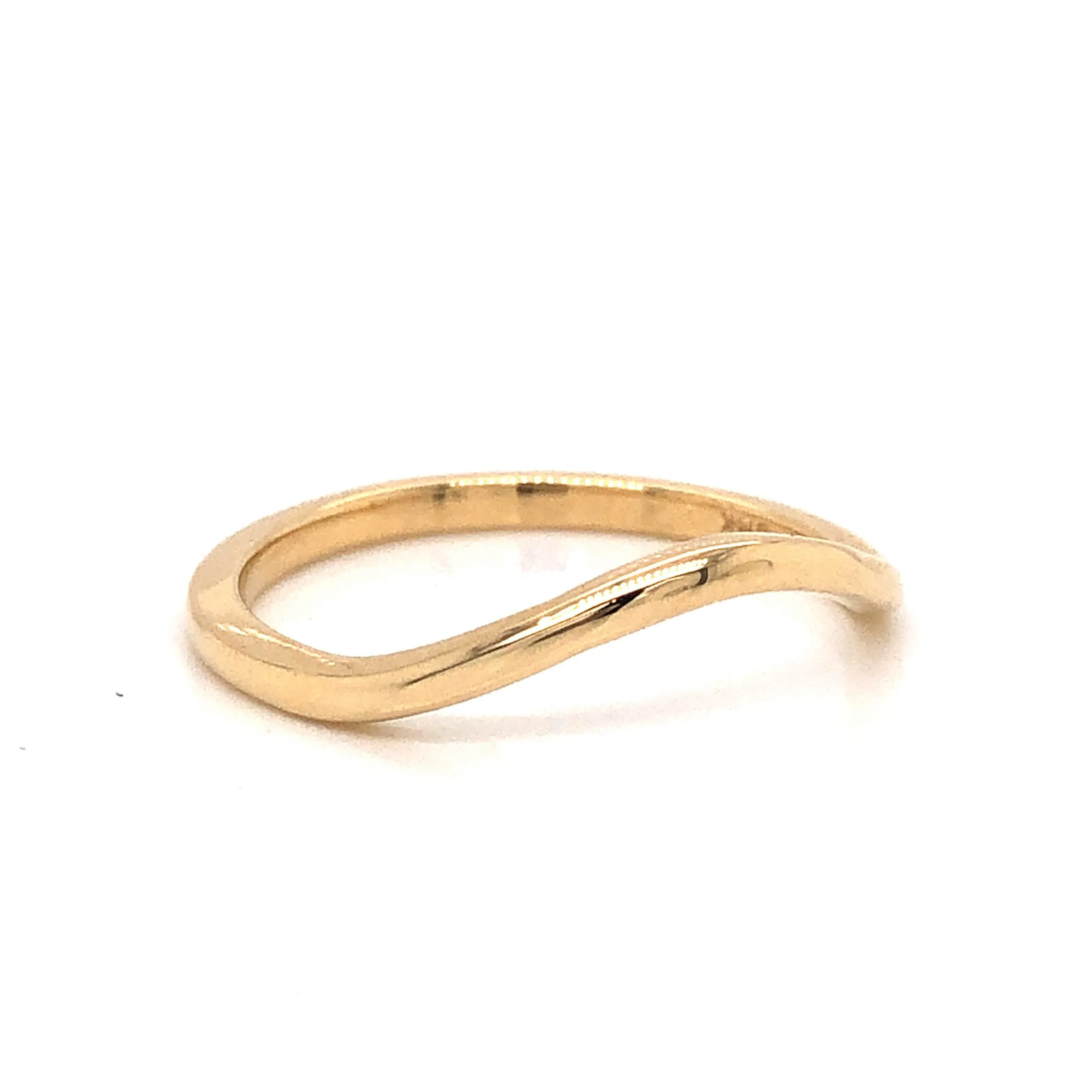 Simple Curved Wedding Band in 14k Yellow Gold