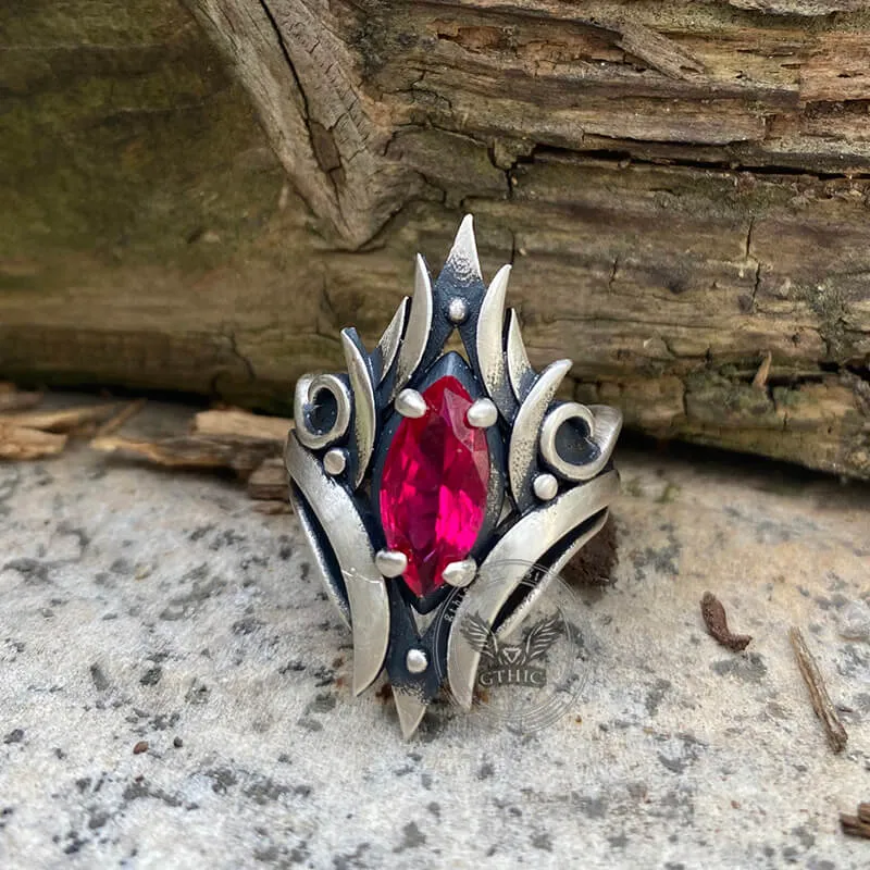 Simple Design Gem-set Sterling Silver Ring