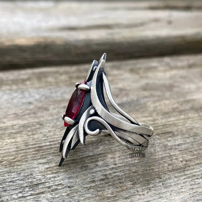 Simple Design Gem-set Sterling Silver Ring