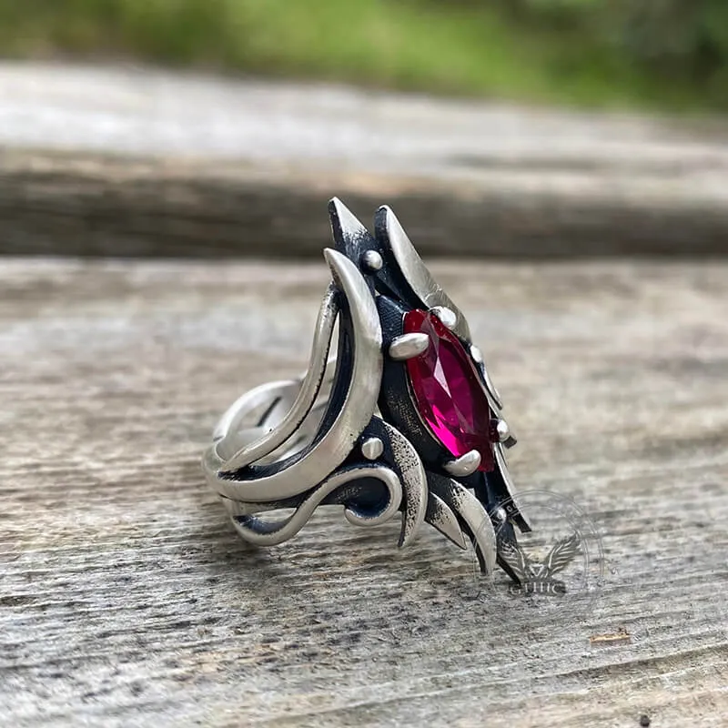 Simple Design Gem-set Sterling Silver Ring