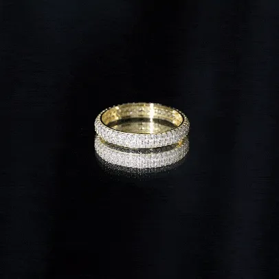 Simple Moissanite Eternity Wedding Band Ring