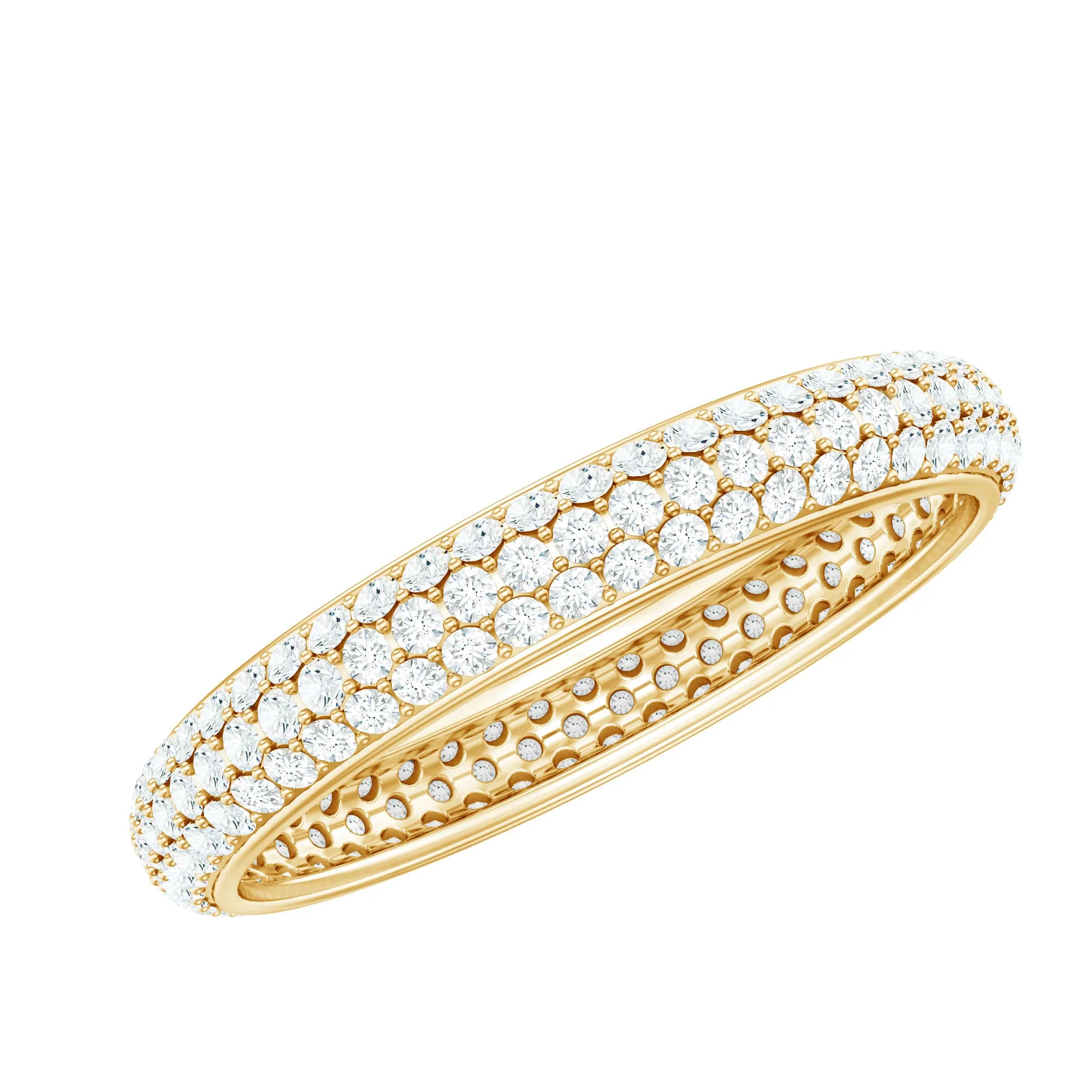 Simple Moissanite Eternity Wedding Band Ring