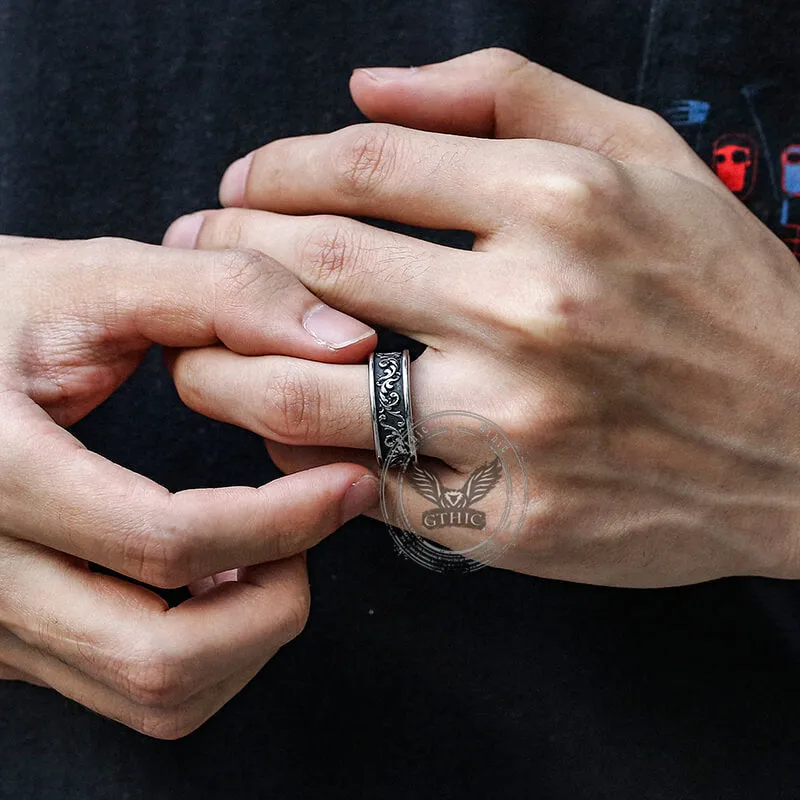 Simple Vine Pattern Stainless Steel Ring