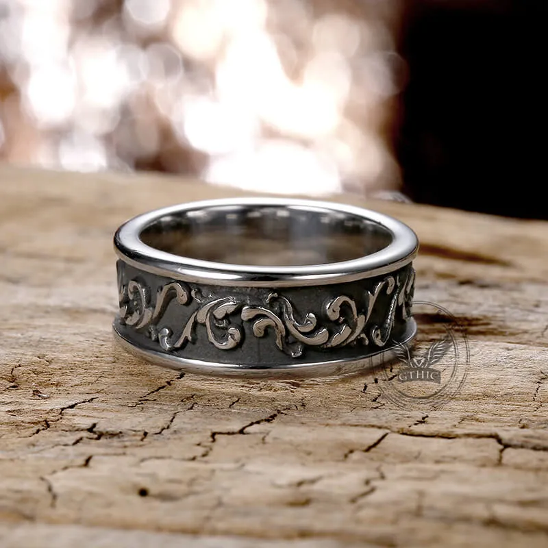 Simple Vine Pattern Stainless Steel Ring
