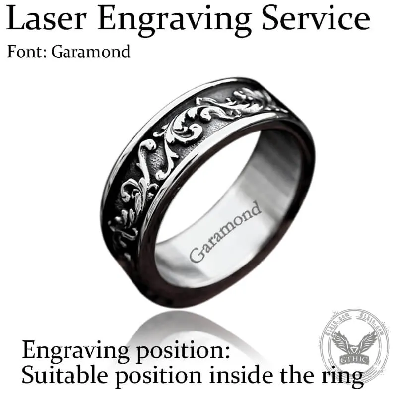 Simple Vine Pattern Stainless Steel Ring