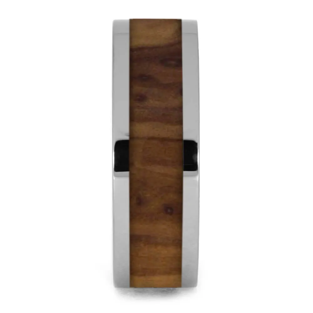 Simple Wood Men's Titanium Wedding Band