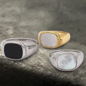 Square Shell Stainless Steel Minimalism Ring