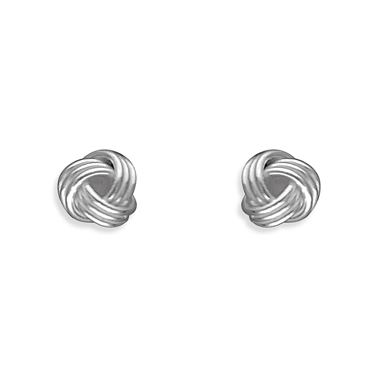 Sterling Silver Endless Knot Tiny Stud Earrings