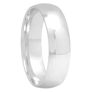 Sterling Silver High Polished Band, 6mm
