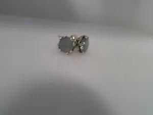 Sterling Silver Round Aquamarine Stud Earrings