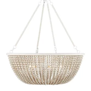 Sugar White Wood Beaded Chandelier