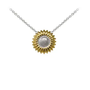 Sunflower Sterling Silver Dainty Necklace