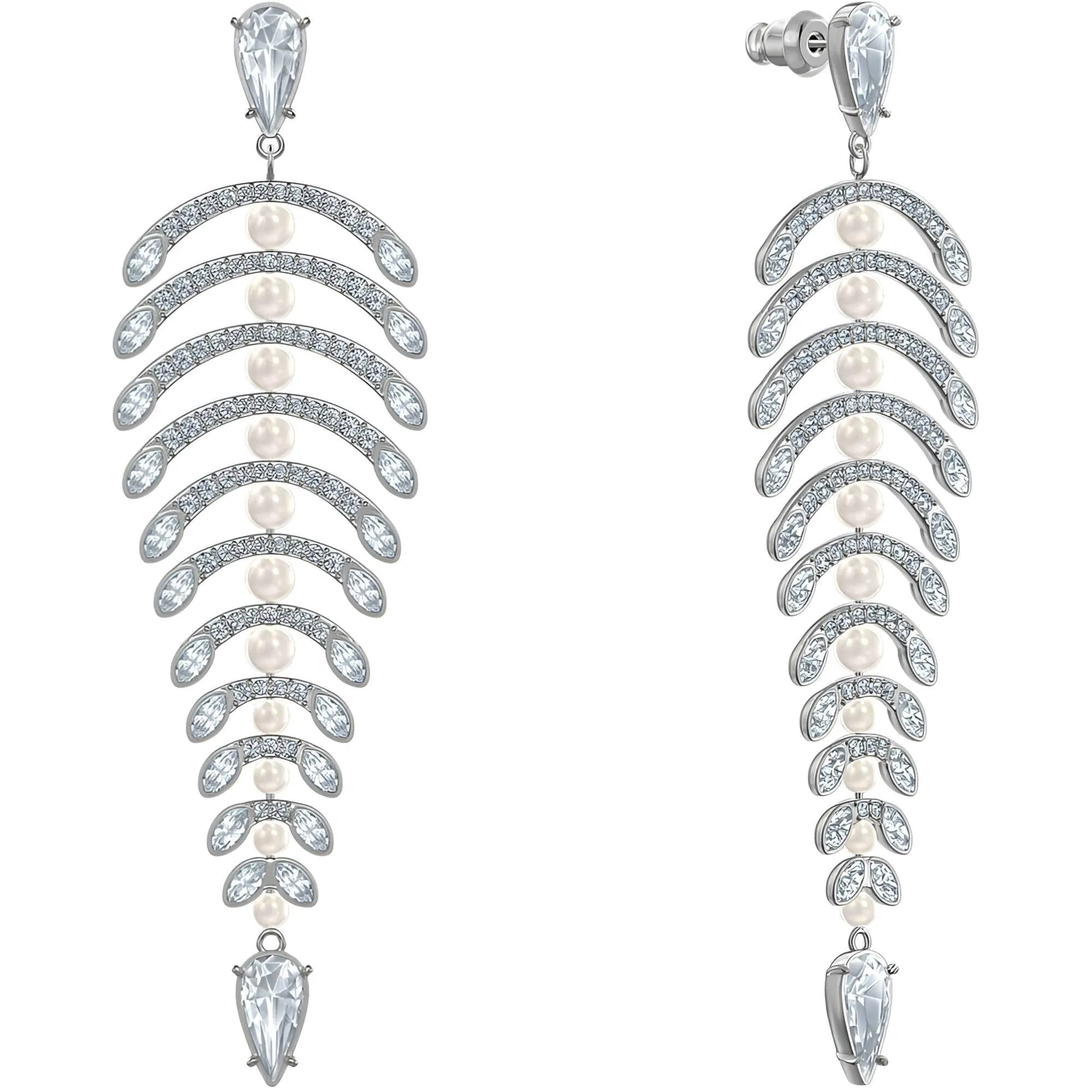 Swarovski Women's Earrings - Polar Bestiary White Crystals Rhodium Plated | 5489887