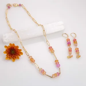 Sweet Tooth - Padparadscha Sapphire Gold Necklace