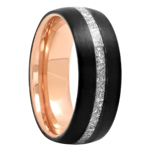 Tantalum Two-Tone Rose And Black Frozen Center, 8mm