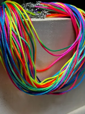 Tie-Dye Rainbow Cords for Necklace