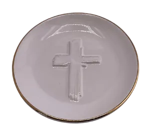 Trinket Dish With Embossed Cross