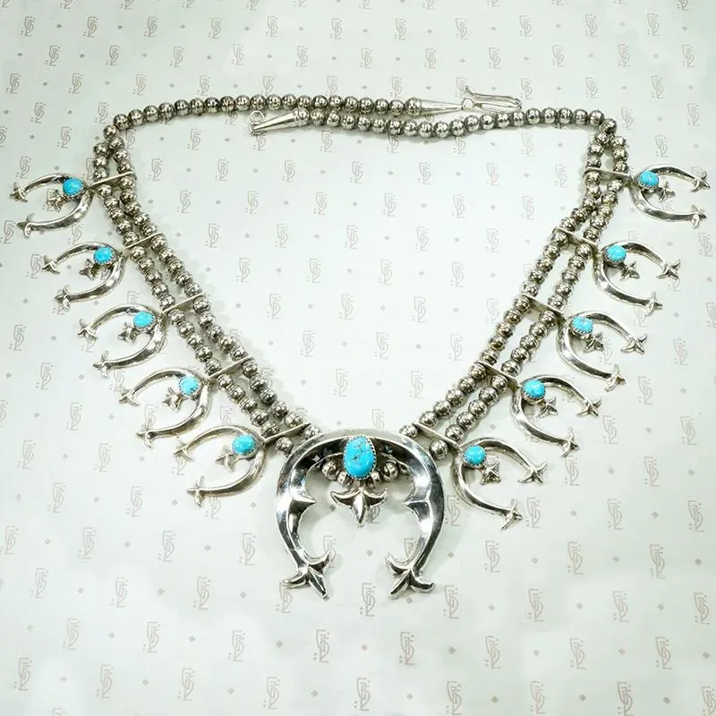 Vibrant Blue Turquoise Naja Necklace
