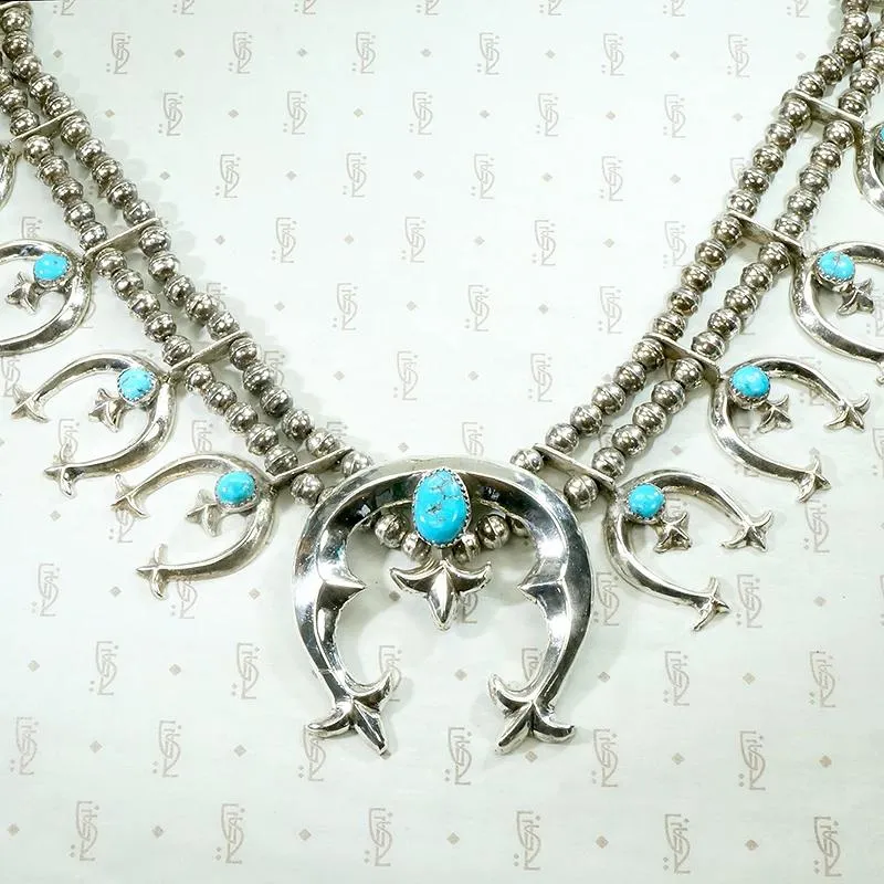 Vibrant Blue Turquoise Naja Necklace
