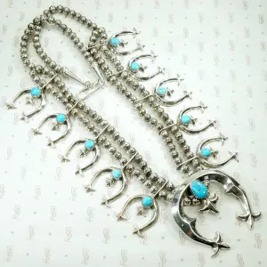Vibrant Blue Turquoise Naja Necklace