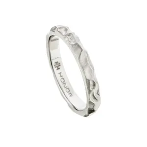 Volcanic Sterling Silver Ring plated in Platinum (No 62)