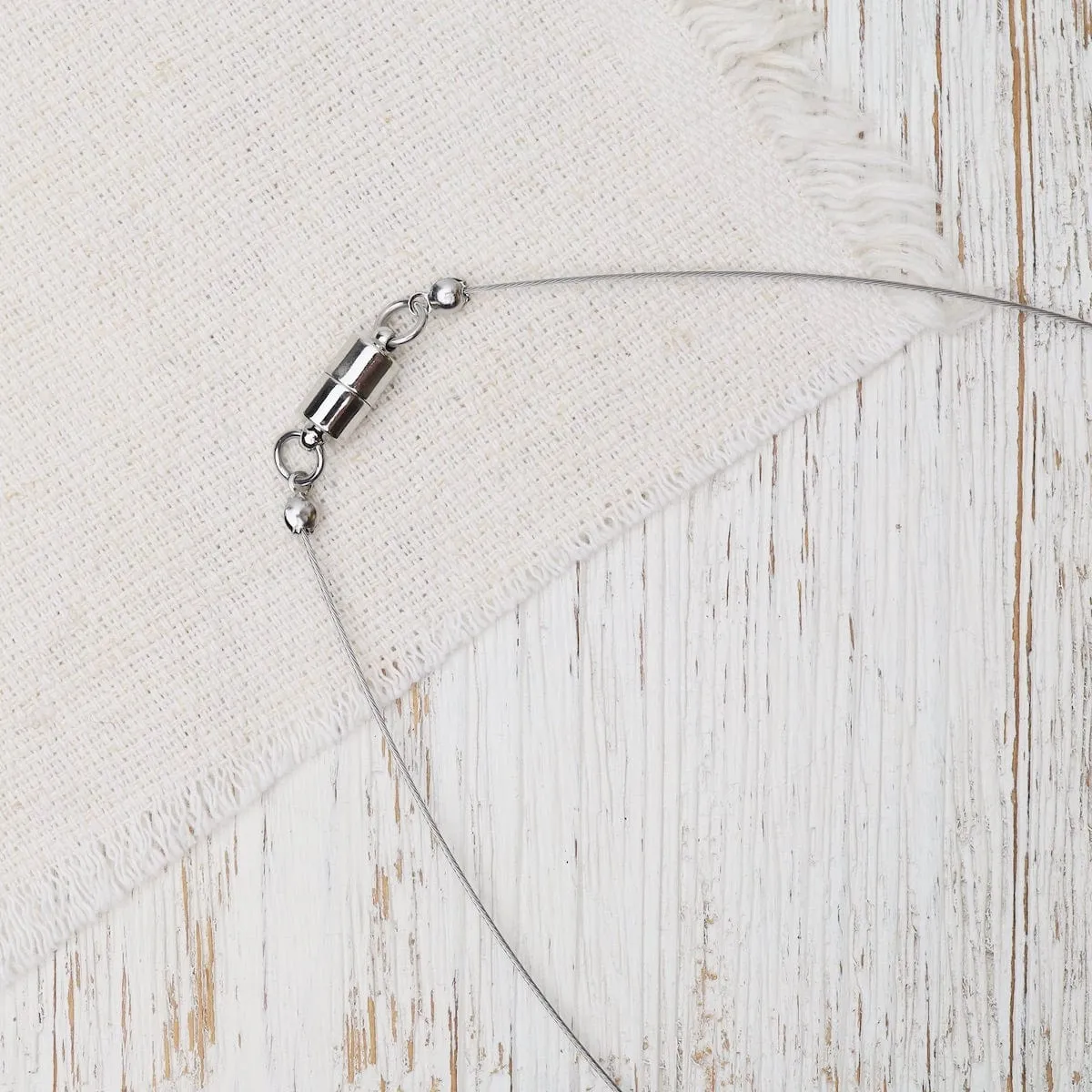 White Two Pebbles Necklace