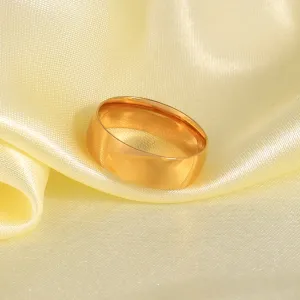 Wholesale 18K Plated Ring Surface Glossy Plain Ring Simple Style Titanium Steel Ring
