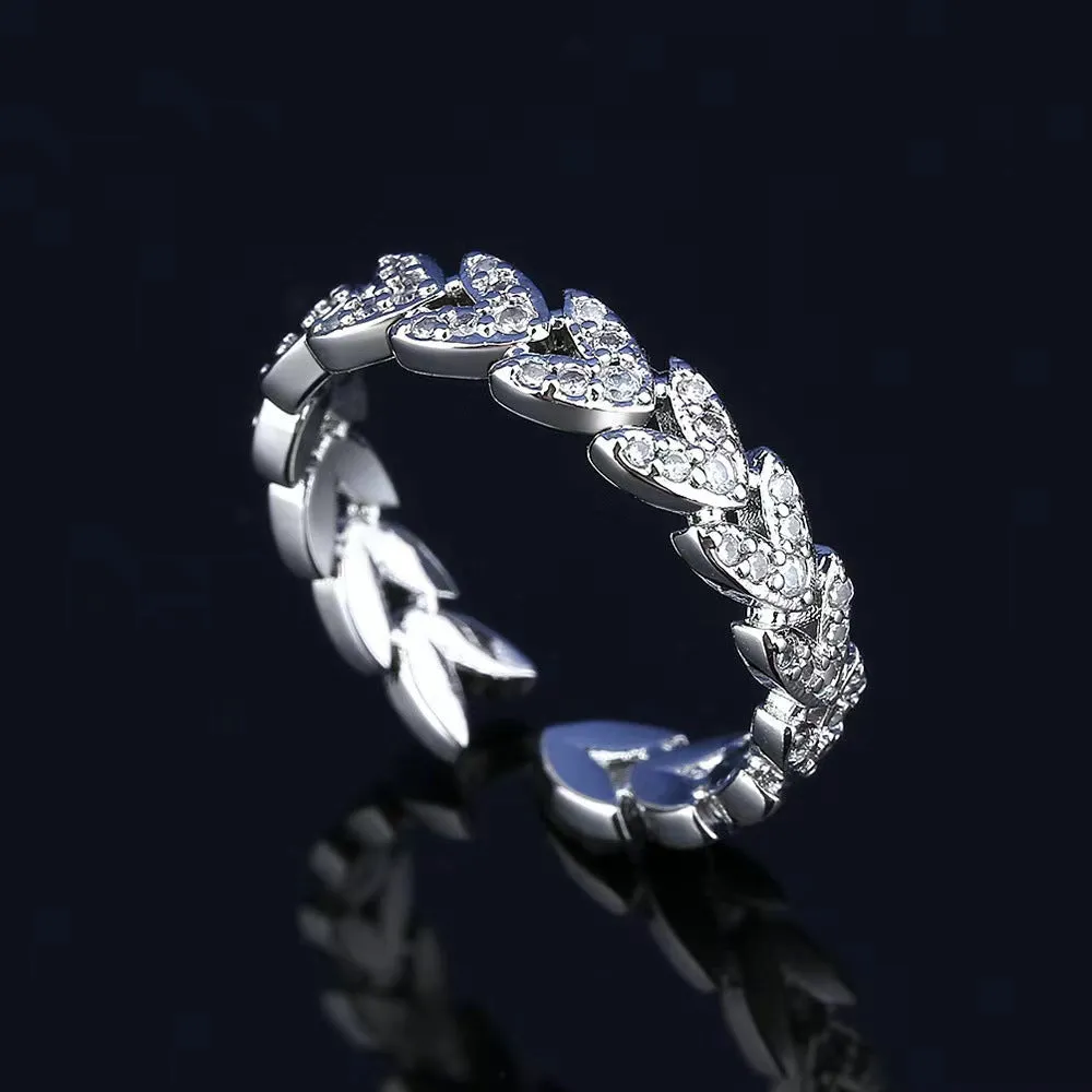 Wholesale Fashion Simple Wheat Ear Open Adjustable Ring