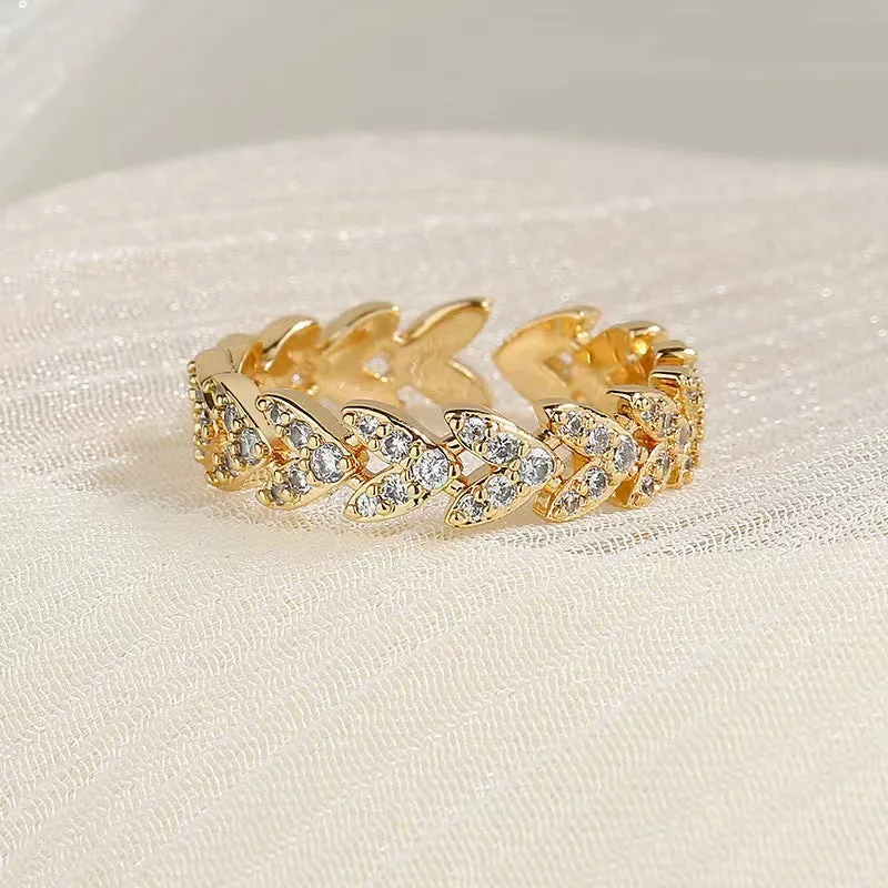 Wholesale Fashion Simple Wheat Ear Open Adjustable Ring