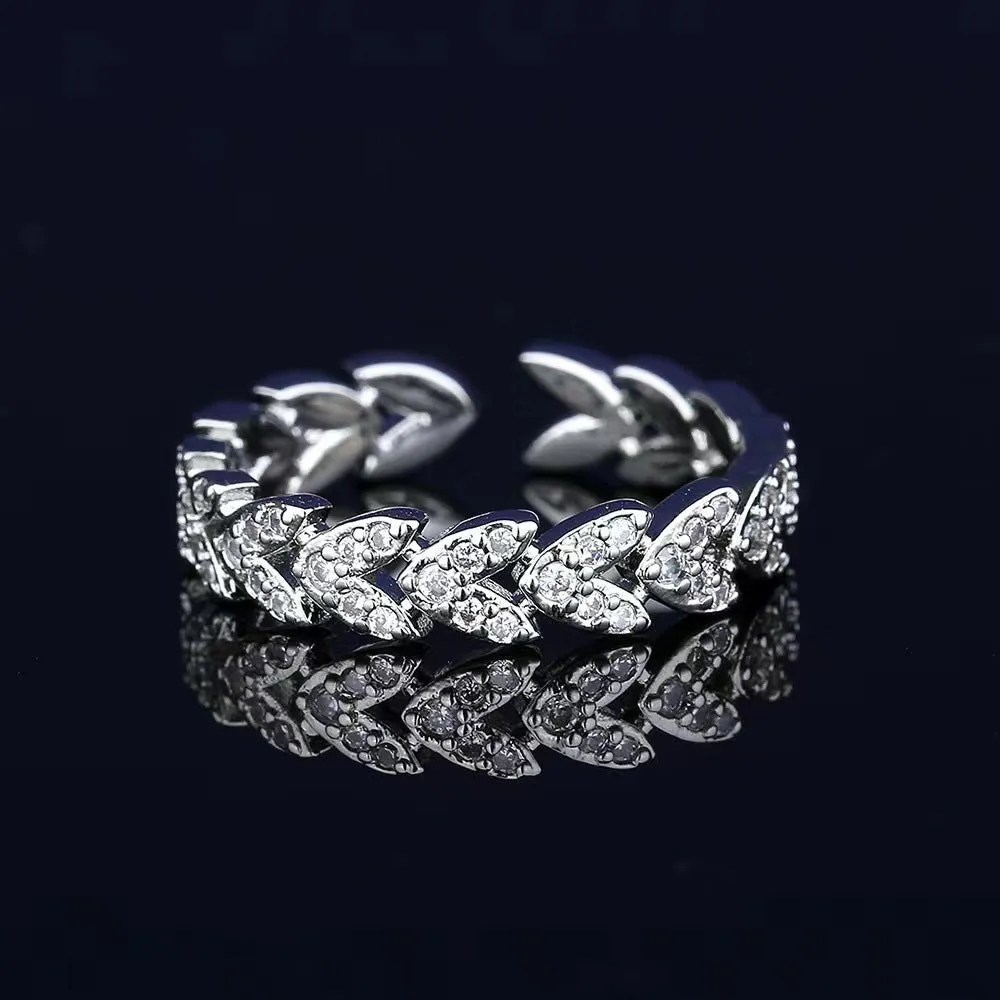 Wholesale Fashion Simple Wheat Ear Open Adjustable Ring
