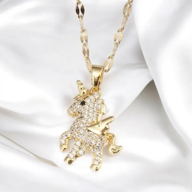 Zircon Unicorn Pendant